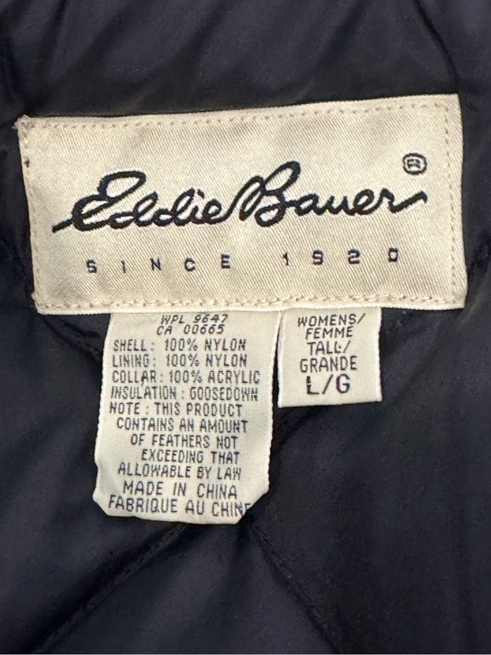Eddie Bauer Women’s Black Goose Down Full Length Winter Parka, Long Coat- size L - Picture 12 of 14